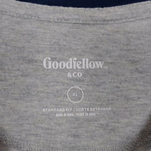 Goodfellow Grey & Navy Colorblock Polo Shirt - Picture 3 of 4